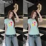 Áo thun thái nữ cổ tròn in chữ LOVE