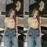 Áo thun thái nữ cổ tròn in chữ LOVE