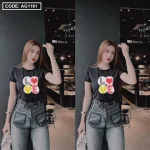 Áo thun thái nữ cổ tròn in chữ LOVE