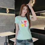 Áo thun thái nữ cổ tròn in chữ LOVE