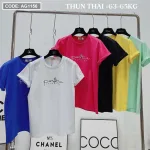 Áo thun thái nữ cổ tròn in chữ postive form suông vừa