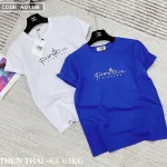 Áo thun thái nữ cổ tròn in chữ postive form suông vừa