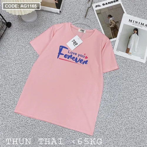 Áo thun thái nữ form suông rộng in chữ forever