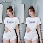 Áo thun thái nữ form suông rộng in chữ forever