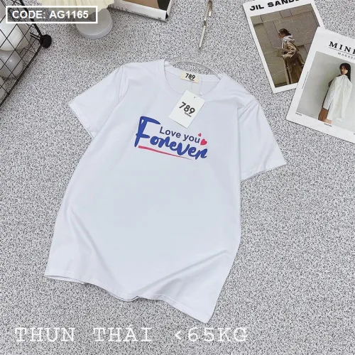 Áo thun thái nữ form suông rộng in chữ forever