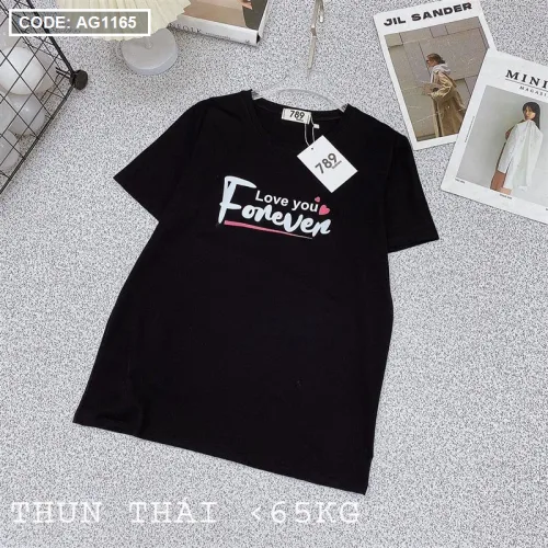 Áo thun thái nữ form suông rộng in chữ forever