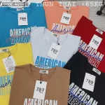 Áo thun thái nữ form rộng in chữ American