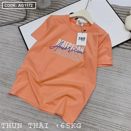 Áo thun thái nữ form rộng in chữ American