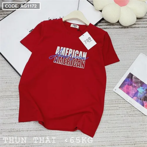 Áo thun thái nữ form rộng in chữ American