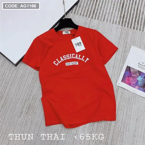 Áo thun thái nữ form rộng in chữ classically