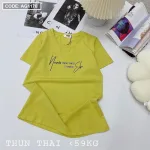 Áo thun thái nữ form rộng in chữ kiểu