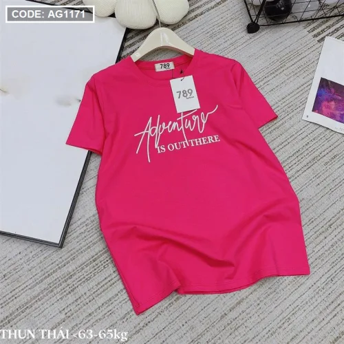 Áo thun thái nữ form rộng in chữ kiểu thời trang