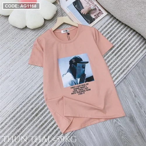 Áo thun thái nữ form suông vừa in hình 3D