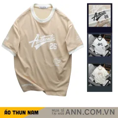Áo Thun Unisex Cổ Tròn Form Rộng In Authenlic 26 - Áo Thun Nam Nữ Thể Thao (Size 50-95kg)