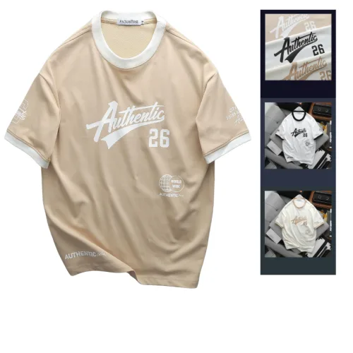 Áo Thun Unisex Cổ Tròn Form Rộng In Authenlic 26 - Áo Thun Nam Nữ Thể Thao (Size 50-95kg)