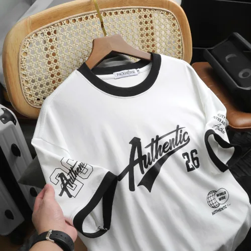 Áo Thun Unisex Cổ Tròn Form Rộng In Authenlic 26 - Áo Thun Nam Nữ Thể Thao (Size 50-95kg)