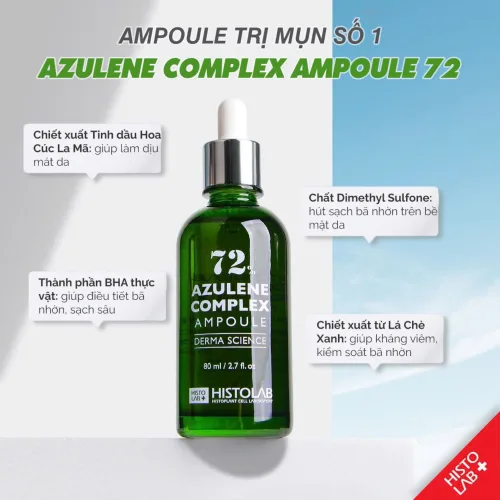 Bạn Vẫn đang lăn tăn lựa chọn serum dưỡng cho da mụn Chọn liền Tinh Chất Histolab 72% Azulene Complex Ampoule 50ml đi thôi