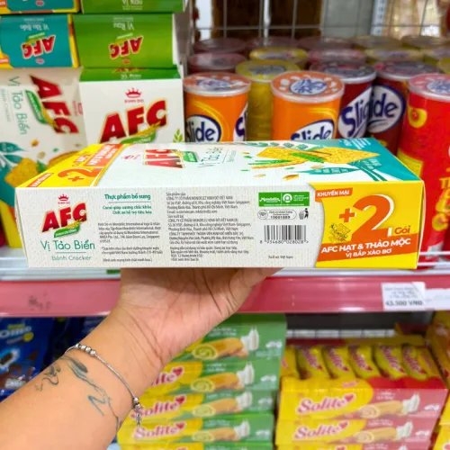 Bánh Afc Kinh Đô Vị Tảo Biển 215.6g (+ 2 Gói Afc Hạt & Thảo Mộc Vị Bắp Xào Bơ)