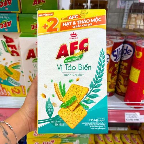 Bánh Afc Kinh Đô Vị Tảo Biển 215.6g (+ 2 Gói Afc Hạt & Thảo Mộc Vị Bắp Xào Bơ)