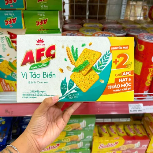 Bánh Afc Kinh Đô Vị Tảo Biển 215.6g (+ 2 Gói Afc Hạt & Thảo Mộc Vị Bắp Xào Bơ)