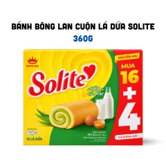 Bánh Bông Lan Cuộn lá Dứa Solite Kinh Đô 360g - Bánh Bông Lan Solite (16+4)