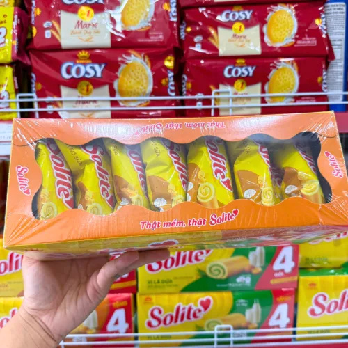 Bánh Bông Lan Cuộn Solite Vị Bơ Sữa Hộp Giấy Lớn 396g