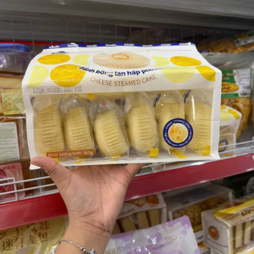 Bánh Bông Lan Hấp Phô Mai AXIQIN 7 Cái 360g