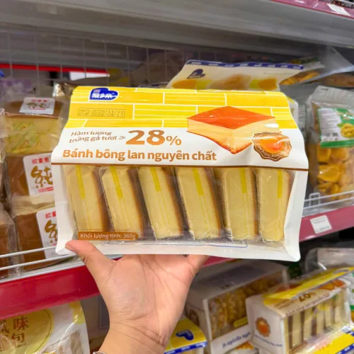 Bánh Bông Lan Nguyên Chất 28% Trứng Gà Tươi AXIQIN 360g