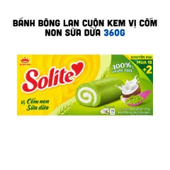Bánh Bông Lan Solite Kinh Đô Cuộn Kem Vị Cốm Non Sữa Dừa 360g (20 Gói x18g) - Bánh Bông Lan Solite