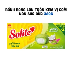 Bánh Bông Lan Solite Kinh Đô Tròn Kem Vị Cốm Non Sữa Dừa 360g (20 Gói x18g) - Bánh Bông Lan Solite