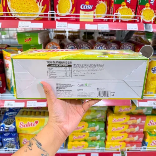 Bánh Bông Lan Solite Kinh Đô Tròn Kem Vị Cốm Non Sữa Dừa 360g (20 Gói x18g) - Bánh Bông Lan Solite