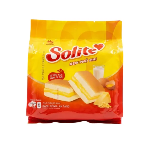 Bánh Bông Lan Tầng Kem Phô Mai Solite 115g (5 Gói x 23g)