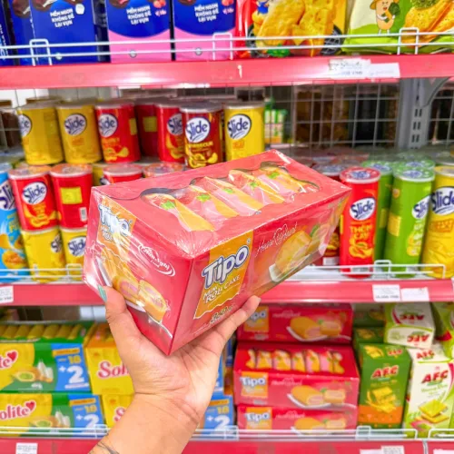 Bánh Bông Lan Cuộn Kem Tipo Hương Dâu 360g - Bánh Bông Lan Tipo