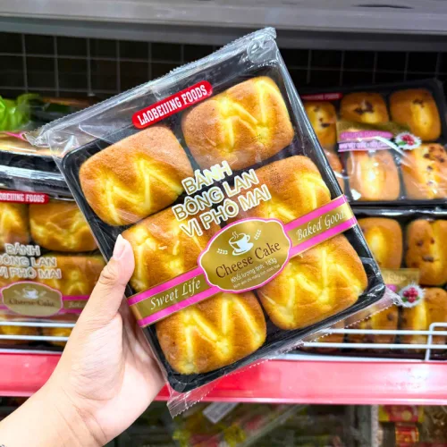 Bánh Bông Lan Tươi Laobeijing Foods Vị Phô Mai Khay 6 Cái 183g
