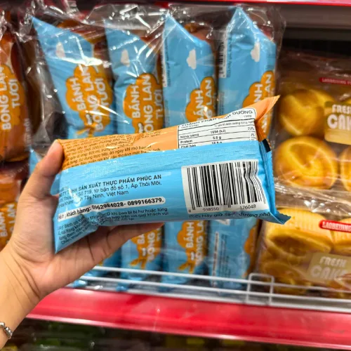 Bánh Bông Lan Tươi Trứng Sữa Kim Nguyên Vị Phô Mai 60g - Bịch Xanh Dương