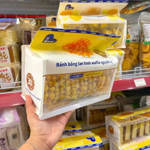 Bánh Bông Lan Waffle Vị Nguyên Bản AXIQIN 280g (Bịch 9 Gói)
