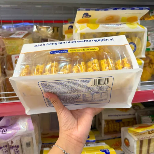 Bánh Bông Lan Waffle Vị Nguyên Bản AXIQIN 280g (Bịch 9 Gói)
