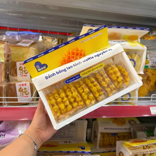 Bánh Bông Lan Waffle Vị Nguyên Bản AXIQIN 280g (Bịch 9 Gói)