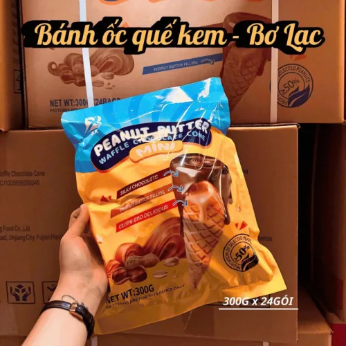 Bánh Ốc Quế Waffle Bơ Đậu Phộng Socola BX 300g