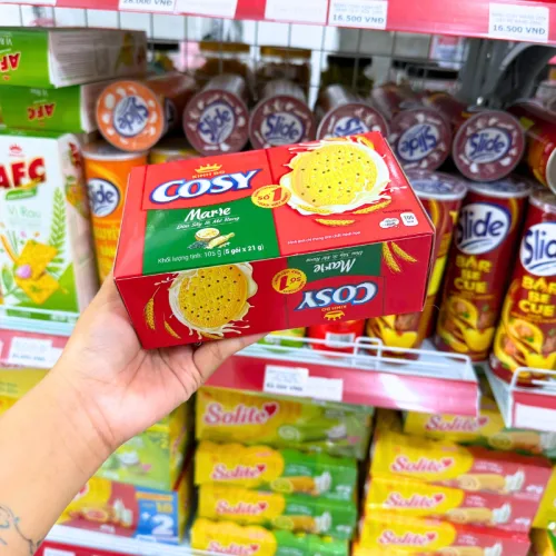 Bánh Quy Cosy Marie Dừa Sấy Mè Rang 105g (5 Gói x 21g) - Bánh Cosy Kinh Đô