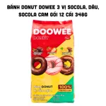 Bánh Donut Dowee 3 Vị Socola, Dâu, Socola Cam Gói 12 Cái 348g