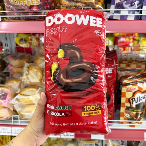 Bánh Donut Dowee Vị Socola Gói 12 Cái 348g