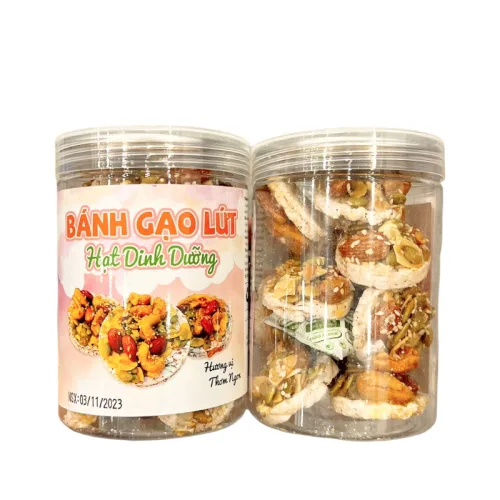Bánh Gạo Lứt Hạt Dinh Dưỡng Thơm Ngon 200g Hộp