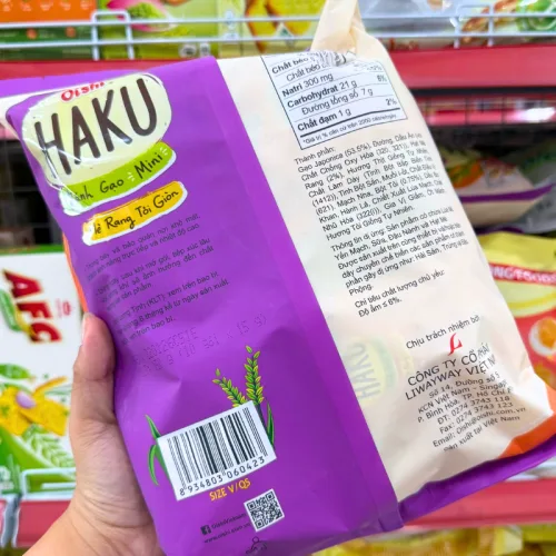Bánh Gạo Mini Oishi Haku Mè Rang Tỏi Giòn 150g