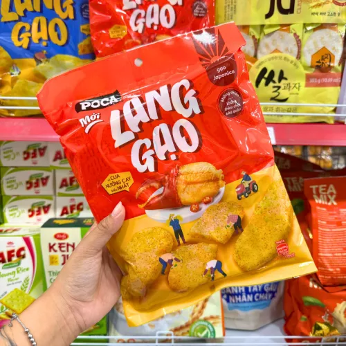 Bánh Gạo Poca Làng Gạo Vị Cua Nướng Cay Kiểu Nhật 108g - Bịch Đỏ