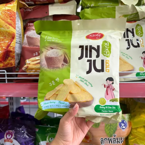 Khám phá Bánh Gạo Richy Jinju Cốm Sữa 145g thuộc nhóm Jinju Richy