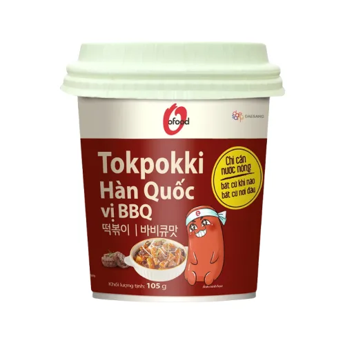 Bánh Gạo Tokpokki Hàn Quốc Vị Tương Đen O'Food Hộp 140g