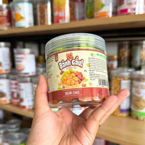 Bánh Gấu Mix 3 Vị (Truyền Thống - Socola - Chùm Ngây) Mini 200g - Hộp Pet