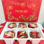 Bánh Hộp Vị Phô Mai, Cà Phê Phúc Hoa Niên - Hộp Bánh Sang Trọng Trang Trí Tết