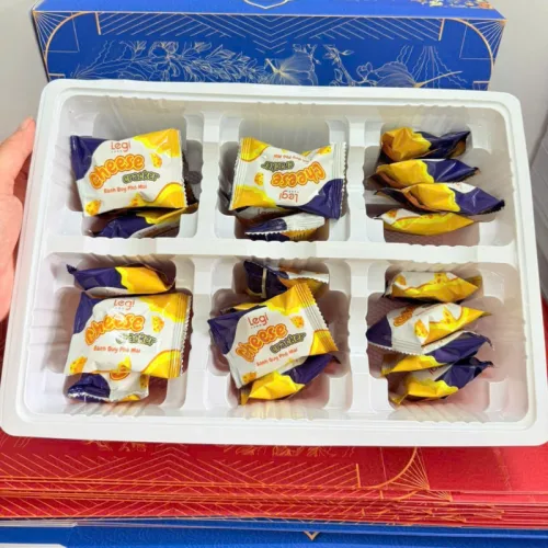 Bánh Hộp Vị Phô Mai, Cà Phê Phúc Hoa Niên - Hộp Bánh Sang Trọng Trang Trí Tết